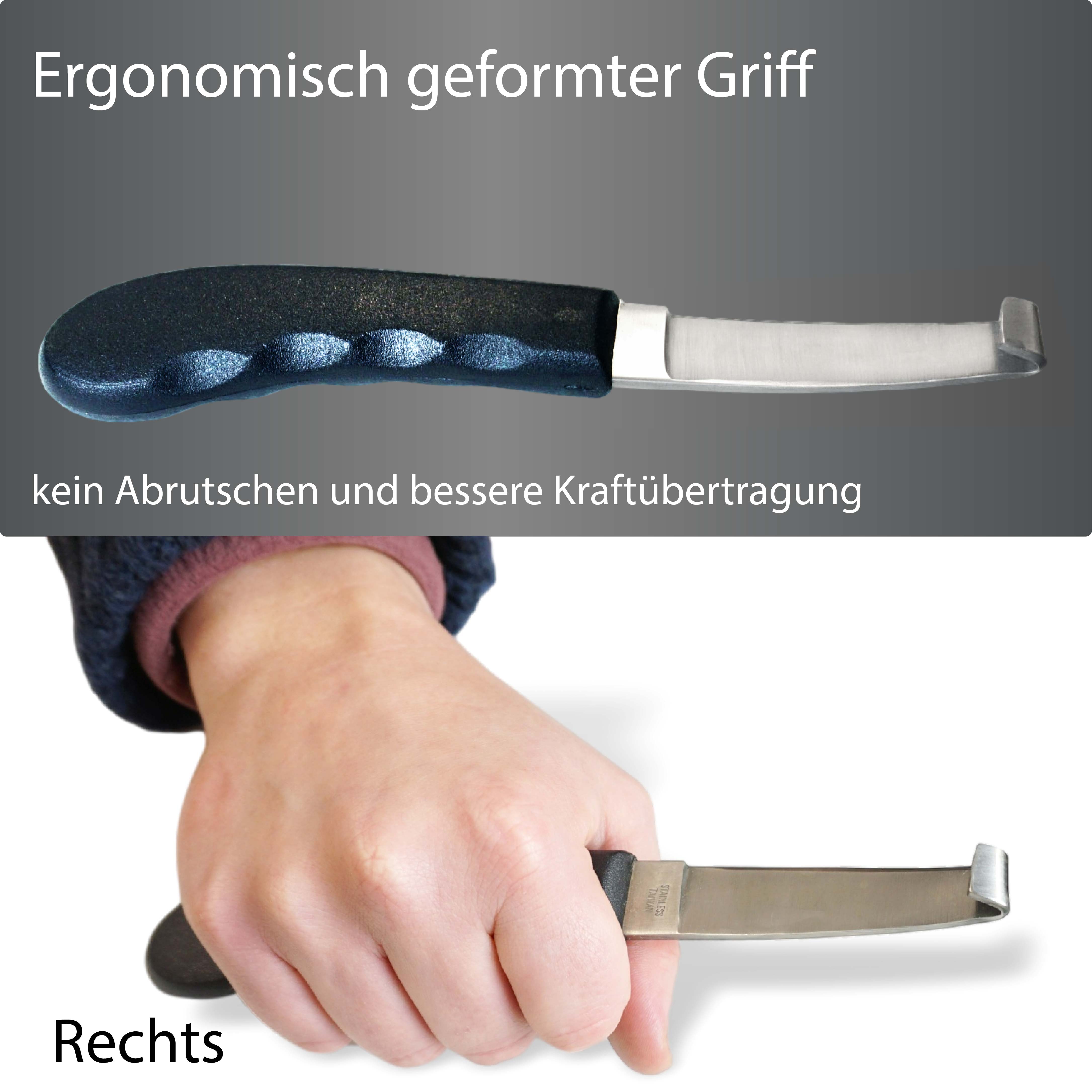 Hufmesser für Pferde, Rechts- und Linkshänder